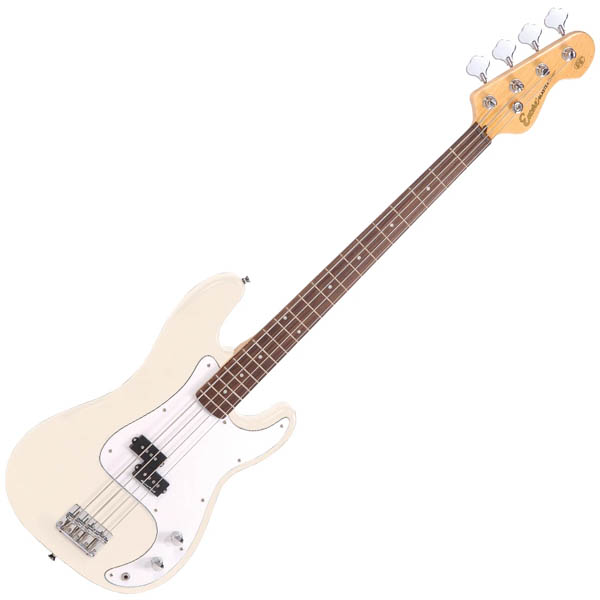 Encore E4 Bass Guitar Gloss Vintage White